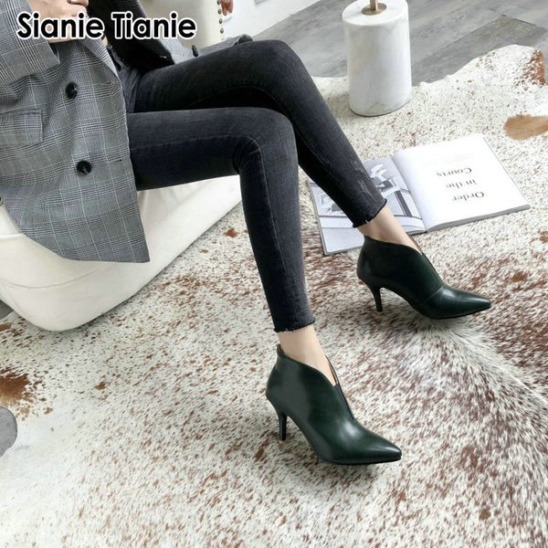 winter autumn 2020 new spring v form cut woman's ankle thin high heels ladies stilettos women's boots, Black
winter autumn 2020 new spring v form cut woman's ankle thin high heels ladies stilettos women's boots, Black