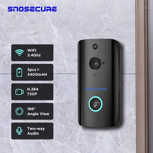 snosecure wireless wifi doorbell camera ip 720p ring video door bell intercom two way audio app control infrared night vision1
snosecure wireless wifi doorbell camera ip 720p ring video door bell intercom two way audio app control infrared night vision1