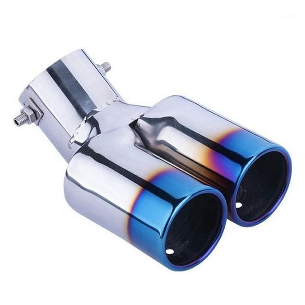 

muffler car exhaust tailpipe twin tail stainless steel (curved style)1