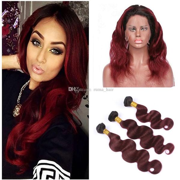 wine red 360 lace frontal closure with hair bundles color 1b 99j burgundy ombre body wave brazilian hair weaves with 360 lace frontal, Black;brown
wine red 360 lace frontal closure with hair bundles color 1b 99j burgundy ombre body wave brazilian hair weaves with 360 lace frontal, Black;brown