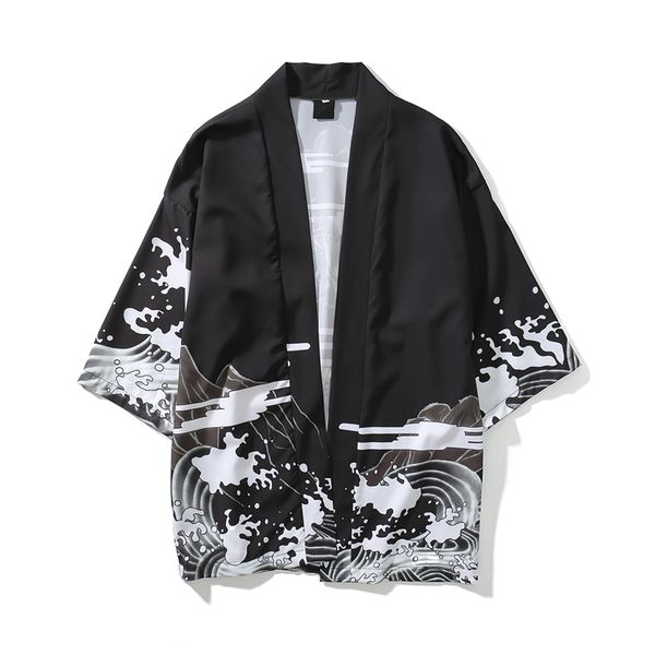 men streetwear dragon printed japanese style cardigan kimono jackets autumn fashion hip hop male casual outerwear, Black;brown
men streetwear dragon printed japanese style cardigan kimono jackets autumn fashion hip hop male casual outerwear, Black;brown