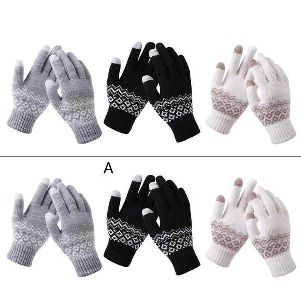 five fingers gloves winter knit touchscreen anti-slip warm thermal soft lining elastic 85wb, Blue;gray
five fingers gloves winter knit touchscreen anti-slip warm thermal soft lining elastic 85wb, Blue;gray