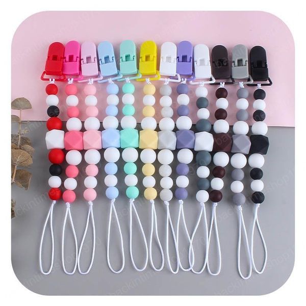 new arrived baby pacifier holder clips silicone pacifier chain baby teether holder clip bead chains infant feeding kids toys
new arrived baby pacifier holder clips silicone pacifier chain baby teether holder clip bead chains infant feeding kids toys