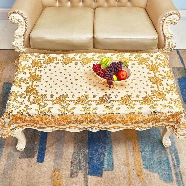 european-style tablecloth rectangular household bronze pvc tablecloth waterproof oil-proof lace plastic table
european-style tablecloth rectangular household bronze pvc tablecloth waterproof oil-proof lace plastic table