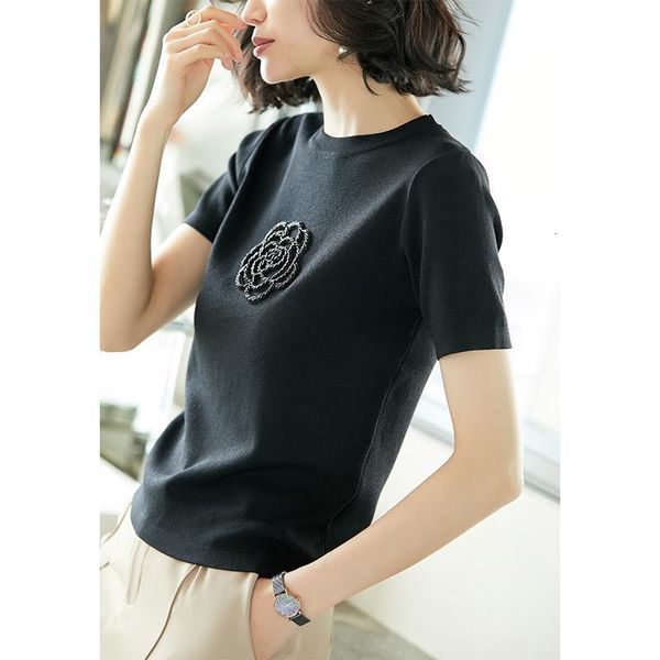 summer autumn women knit t shirt short sleeve beading floral knitted tshirt drop shipping good quality, White
summer autumn women knit t shirt short sleeve beading floral knitted tshirt drop shipping good quality, White