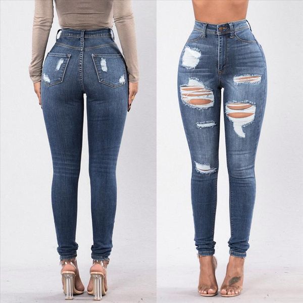 women jeans fashion high waisted hole skinny denim jeans stretch slim pants calf length woman elasticity jeans, Blue
women jeans fashion high waisted hole skinny denim jeans stretch slim pants calf length woman elasticity jeans, Blue