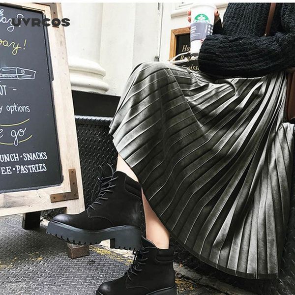 uvrcos fashion autumn and winter high waisted skinny female velvet skirt pleated skirts pleated skirt office lady y1214, Black
uvrcos fashion autumn and winter high waisted skinny female velvet skirt pleated skirts pleated skirt office lady y1214, Black