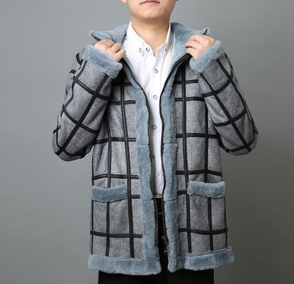soft leanther coat men fur splice plaid lapel warm coats genuine leather jackets sheepskin mens male winter thick outerwear, Black
soft leanther coat men fur splice plaid lapel warm coats genuine leather jackets sheepskin mens male winter thick outerwear, Black