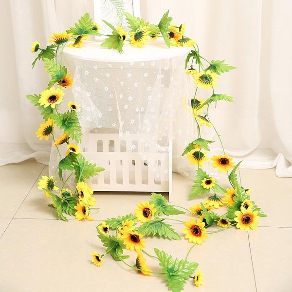 1pcs 240cm artificial silk sunflower ivy vine fake flowers with green leaves diy garland garden fences home wedding decoration wmtabp
1pcs 240cm artificial silk sunflower ivy vine fake flowers with green leaves diy garland garden fences home wedding decoration wmtabp
