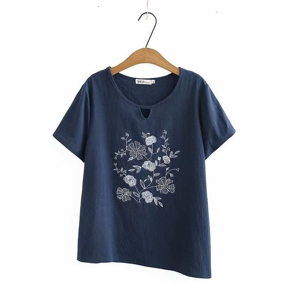 xl-3xl plus size female short sleeve summer floral embroidered vintage o2zf, White 
xl-3xl plus size female short sleeve summer floral embroidered vintage o2zf, White