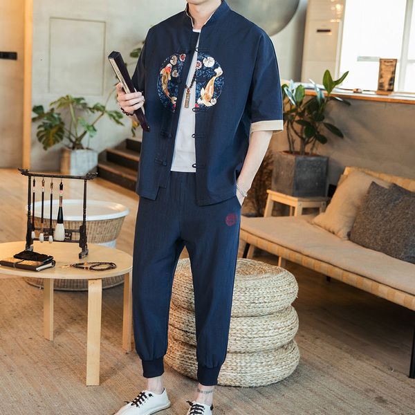 new 2021 chinese style fashion suits men's cotton linen two piece set pants clothes vintage streetwear male i9yi, Black
new 2021 chinese style fashion suits men's cotton linen two piece set pants clothes vintage streetwear male i9yi, Black