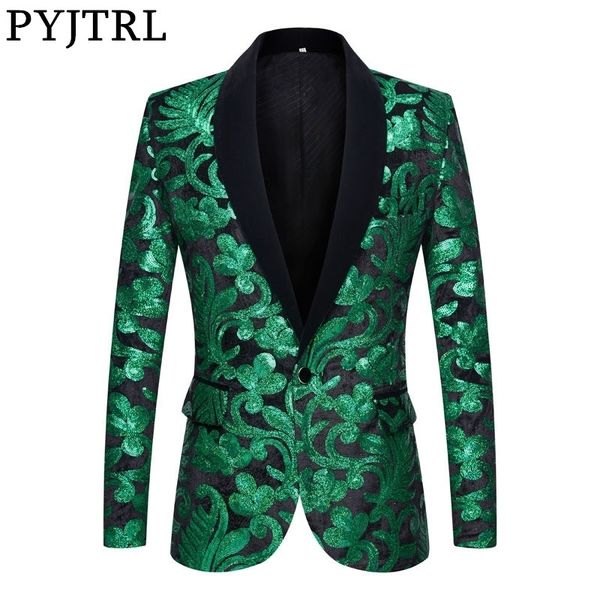 pyjtrl sequins velvet series men stylish blazers green black velvet floral sequins suit jacket wedding prom singers slim costume lj201103, White;black
pyjtrl sequins velvet series men stylish blazers green black velvet floral sequins suit jacket wedding prom singers slim costume lj201103, White;black