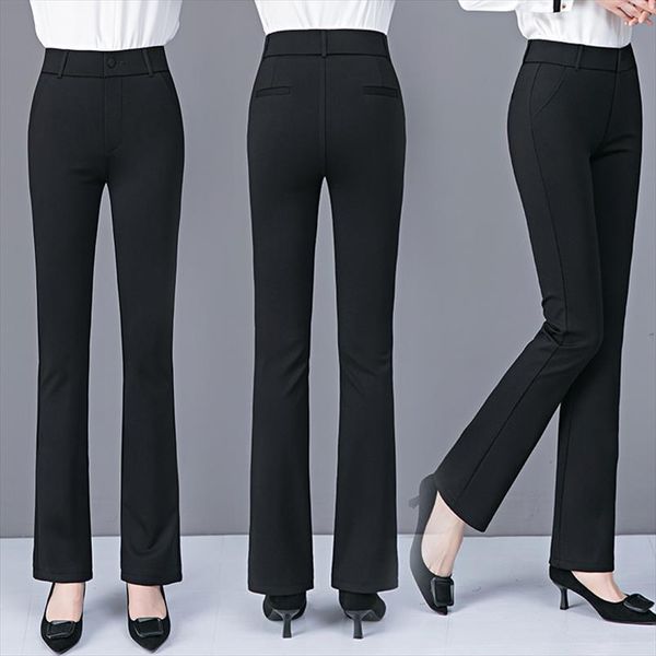 autumn winter woman elasticity bell bottom pants plus size high waist elegant long pants fashion ladies flared trousers, Black;white
autumn winter woman elasticity bell bottom pants plus size high waist elegant long pants fashion ladies flared trousers, Black;white