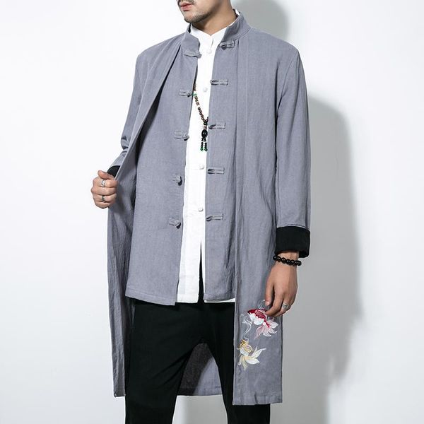 men's trench coats 2021 autumn cotton and flax men long & jackets fashion chinese style casual male tough guy retro clothing1, Tan;black
men's trench coats 2021 autumn cotton and flax men long & jackets fashion chinese style casual male tough guy retro clothing1, Tan;black