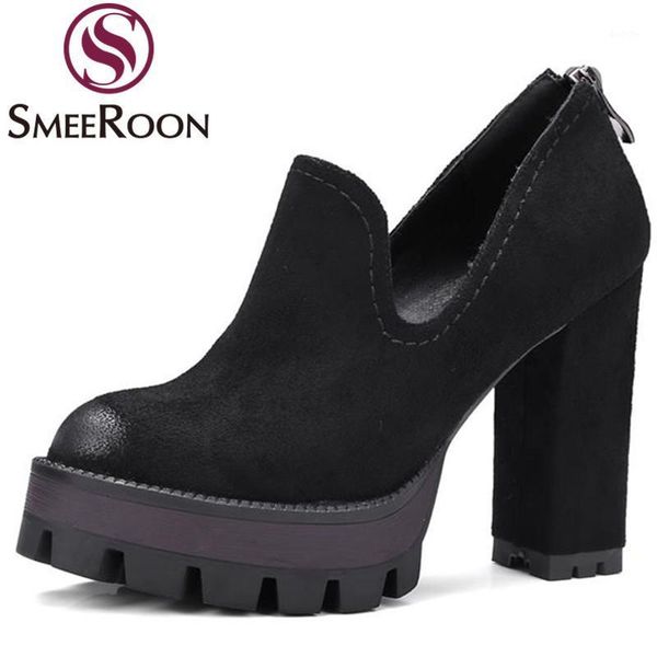 smeeroon round toe restoring female pumps woman shoes skid resistance high thick heels spring zipper platform shoes big size1, Black
smeeroon round toe restoring female pumps woman shoes skid resistance high thick heels spring zipper platform shoes big size1, Black