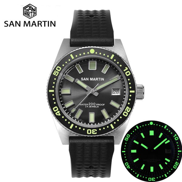 san martin 62mas diver automatic mechanical men watch nh35 stainless steel ceramic bezel sunray dial rubber calendar luminous t200324, Slivery;brown
san martin 62mas diver automatic mechanical men watch nh35 stainless steel ceramic bezel sunray dial rubber calendar luminous t200324, Slivery;brown
