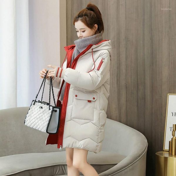 women's down & parkas winter thicked warm outwear plus size mid-long coat for women hooded with big pocket coats and jackets manteau fe, Black
women's down & parkas winter thicked warm outwear plus size mid-long coat for women hooded with big pocket coats and jackets manteau fe, Black