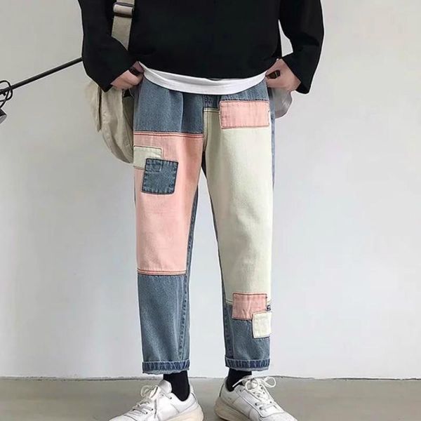 jeans men patchwork ins ankle-length leisure elastic waist plus size 3xl loose teens chic streetwear hip-hop, Blue
jeans men patchwork ins ankle-length leisure elastic waist plus size 3xl loose teens chic streetwear hip-hop, Blue