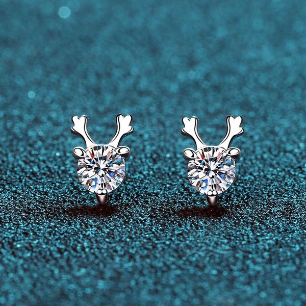 s925 pure silver antlers stud earrings female 60 mo sangshi three jaw diamond earrings, Golden;silver
s925 pure silver antlers stud earrings female 60 mo sangshi three jaw diamond earrings, Golden;silver