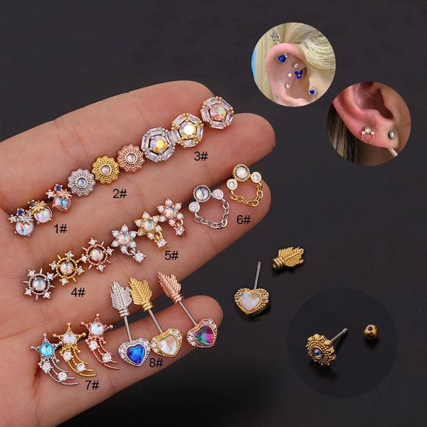 stud 1pc steel heart crystal piercing earrings flower small tragus bar cartilage puncture jewelry 2021, Golden;silver
stud 1pc steel heart crystal piercing earrings flower small tragus bar cartilage puncture jewelry 2021, Golden;silver