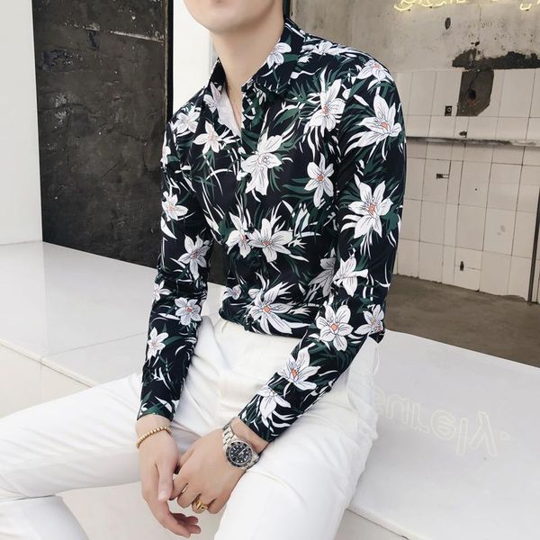 men's casual shirts gzdeerax mens luxury flowers all printed long sleeve dress slim fit party male, White;black
men's casual shirts gzdeerax mens luxury flowers all printed long sleeve dress slim fit party male, White;black