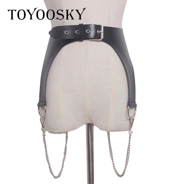 toyoosky 2020 harajuku черного панк женщина пояс для двойной металлической цепи кожа pu sexy талия печати для jeans партии высокого качества, Black;brown 
toyoosky 2020 harajuku черного панк женщина пояс для двойной металлической цепи кожа pu sexy талия печати для jeans партии высокого качества, Black;brown