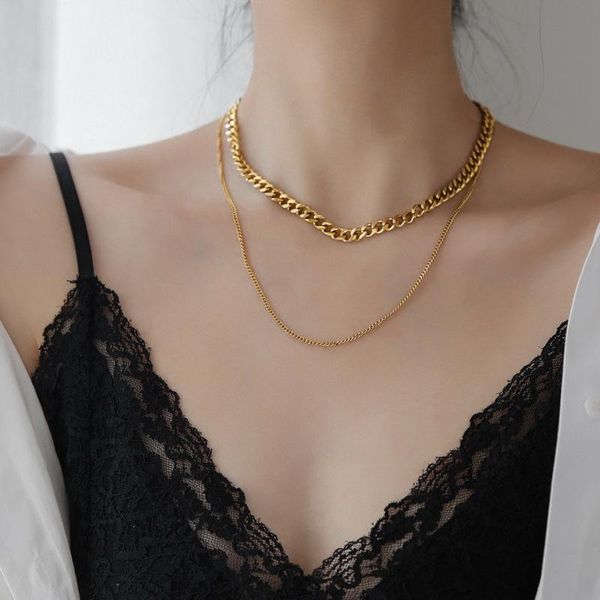 chokers timeonly minimalist double layering hollow choker neckalce chunky cuban chain sweater neckalces for women ladies accessories, Golden;silver
chokers timeonly minimalist double layering hollow choker neckalce chunky cuban chain sweater neckalces for women ladies accessories, Golden;silver