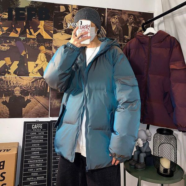 iefb men's clothing streewear new 5xl large size parkas colorful reflective cotton padded jacket hooded loose zipper winter coat, Black
iefb men's clothing streewear new 5xl large size parkas colorful reflective cotton padded jacket hooded loose zipper winter coat, Black