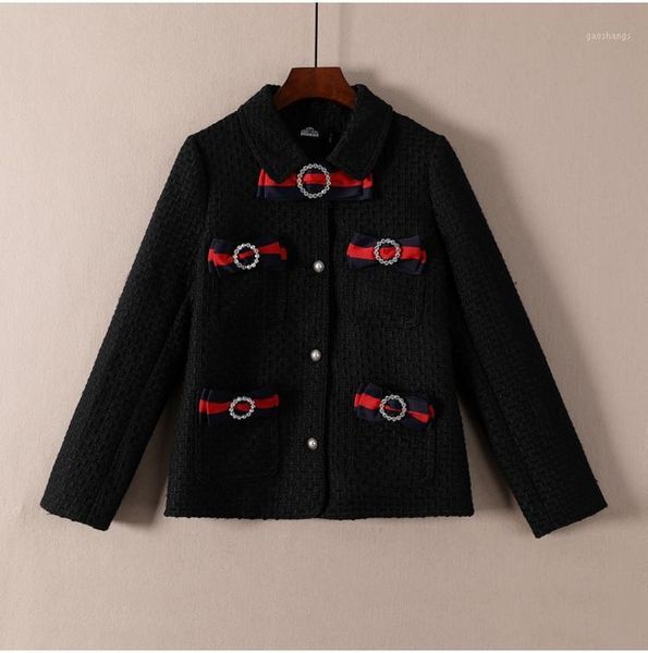 new spring of 2020 54 003 lady set auger bowknot short coat lapels1, Black;brown
new spring of 2020 54 003 lady set auger bowknot short coat lapels1, Black;brown