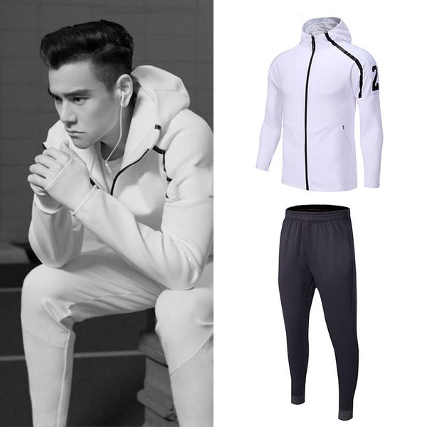 spring and autumn winter sports suit men's lovers running fitness leisure large long sleeve hooded jacket 2-piece set, Gray
spring and autumn winter sports suit men's lovers running fitness leisure large long sleeve hooded jacket 2-piece set, Gray