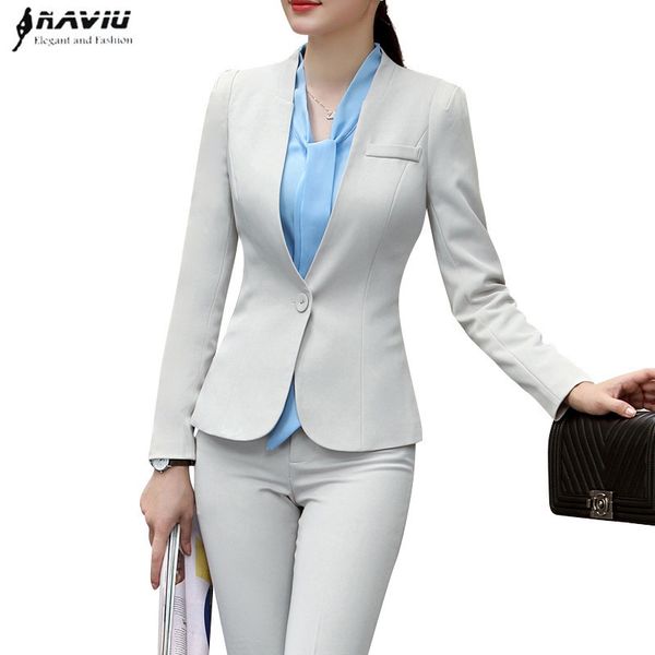 2019 autumn winter pants suit women black apricot formal long sleeve blazer and trousers office ladies uniform, White
2019 autumn winter pants suit women black apricot formal long sleeve blazer and trousers office ladies uniform, White