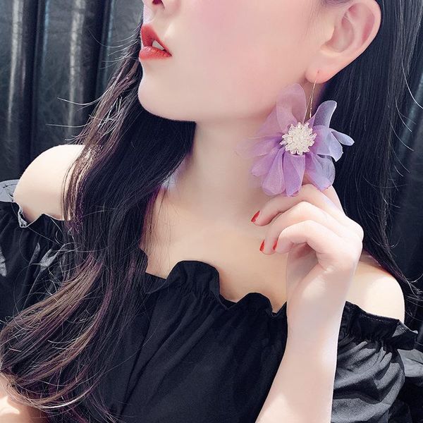korean statement chiffon flower big earrings for women new fashion jewelry pendientes party accessories purple pink, Silver
korean statement chiffon flower big earrings for women new fashion jewelry pendientes party accessories purple pink, Silver
