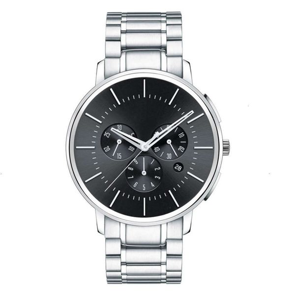 and three quantity price high large eye six needle men's stainless steel watch with waterproof band calendar watch, Slivery;brown 
and three quantity price high large eye six needle men's stainless steel watch with waterproof band calendar watch, Slivery;brown