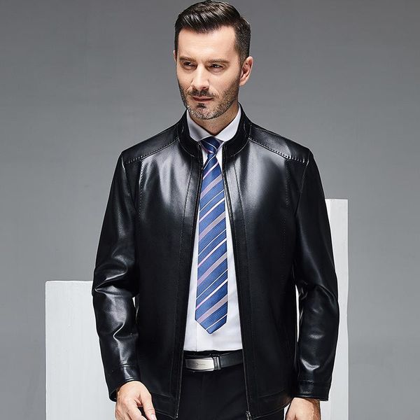 men's jackets 1963 spring&autumn coat short collar thin sheepskin dad leather jacket clothing, Black;brown
men's jackets 1963 spring&autumn coat short collar thin sheepskin dad leather jacket clothing, Black;brown