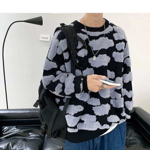 men cloud stereoscopic winter sweater 2021pullover couple loose oversized wool sweater harajuku kpop fashions sweaters, White;black
men cloud stereoscopic winter sweater 2021pullover couple loose oversized wool sweater harajuku kpop fashions sweaters, White;black