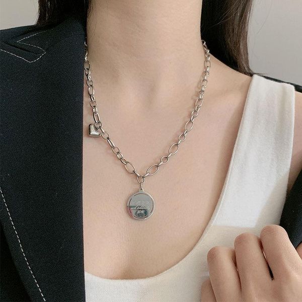 pendant necklaces fashion personality hip-hop necklace female titanium steel simple temperament wild clavicle chain, Silver
pendant necklaces fashion personality hip-hop necklace female titanium steel simple temperament wild clavicle chain, Silver