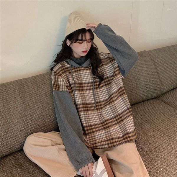 fake two piece plaid high collar hoodie women's fall / winter 2021 plush thickened loose long sleeve pullover1, Black
fake two piece plaid high collar hoodie women's fall / winter 2021 plush thickened loose long sleeve pullover1, Black