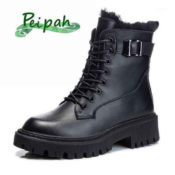 peipah winter wool warm snow boots for women genuine leather shoes woman platform buckle short ankle boots female goth shoes1, Black
peipah winter wool warm snow boots for women genuine leather shoes woman platform buckle short ankle boots female goth shoes1, Black