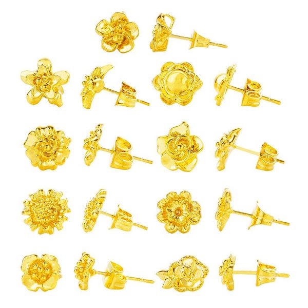 2021 new charm authentic pure 24k yellow gold flower shape stud earrings for women daily wear gold wedding jewelry, Golden;silver
2021 new charm authentic pure 24k yellow gold flower shape stud earrings for women daily wear gold wedding jewelry, Golden;silver