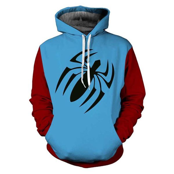 new spring round neck men's black spider 3d sports sweater, Gray 
new spring round neck men's black spider 3d sports sweater, Gray