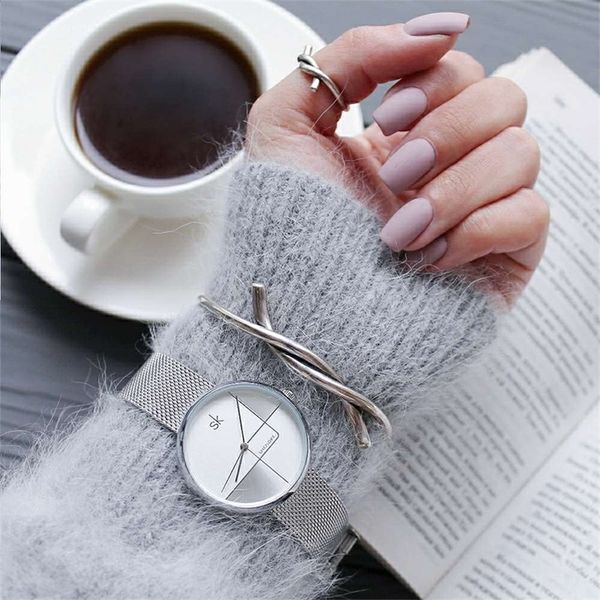 shengke fashion gold women watches creative dial quartz japanese move mesh strap zegarek damski luxury accessories wristwatches 201218, Slivery;brown
shengke fashion gold women watches creative dial quartz japanese move mesh strap zegarek damski luxury accessories wristwatches 201218, Slivery;brown