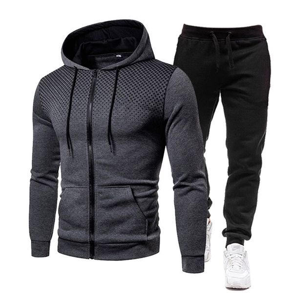 men's tracksuit hooded jackets and sweatpants two piece sets casual zipper jogging suits outdoor male sportswear gym clothing 220310, Gray
men's tracksuit hooded jackets and sweatpants two piece sets casual zipper jogging suits outdoor male sportswear gym clothing 220310, Gray