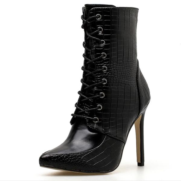 2019 luxury women leather boots with high heels 11.5 cm; snake skin ankle boots; pointed toe shoes. xz-109, Black
2019 luxury women leather boots with high heels 11.5 cm; snake skin ankle boots; pointed toe shoes. xz-109, Black