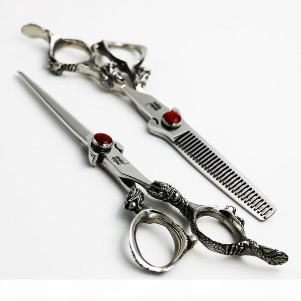 6 inch professional hairdressing scissors set cutting+thinning barber shears dragon handle personality styles
6 inch professional hairdressing scissors set cutting+thinning barber shears dragon handle personality styles