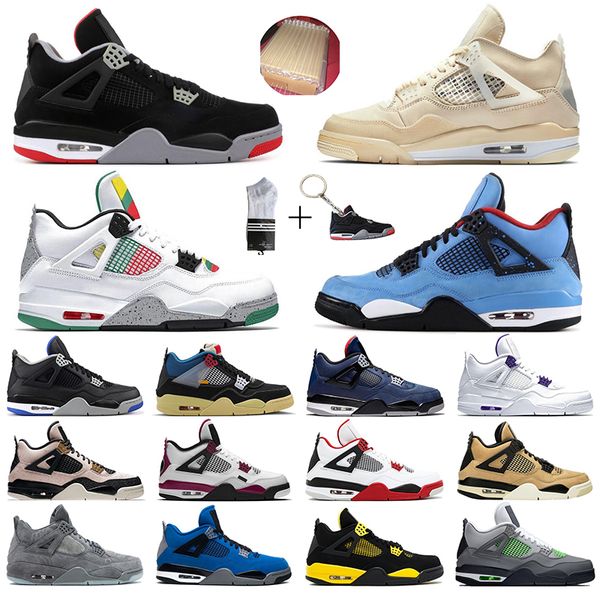 jumpman 4 4s basketball shoes for men women union travis scotts white sail metallic green oreo black cat outdoor trainer sport sneakers, White;red
jumpman 4 4s basketball shoes for men women union travis scotts white sail metallic green oreo black cat outdoor trainer sport sneakers, White;red