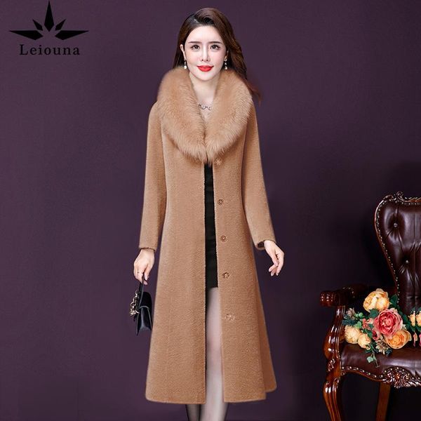 women's fur & faux leiouna lim office lady o-neck sheep cashmere coat long 2021 winter thick large caohaining composite one coats, Black
women's fur & faux leiouna lim office lady o-neck sheep cashmere coat long 2021 winter thick large caohaining composite one coats, Black