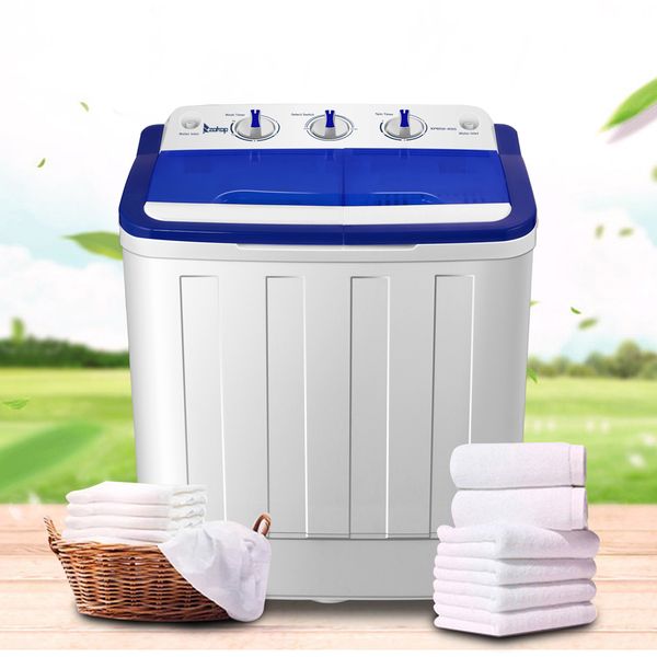16lbs semi-automatic portable mini washing machine compact twin tub washer spin dry white for apartment dorms home 
16lbs semi-automatic portable mini washing machine compact twin tub washer spin dry white for apartment dorms home
