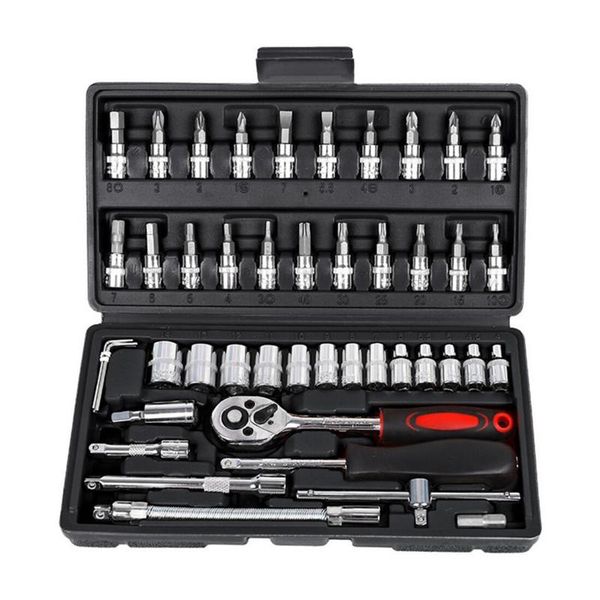 professional hand tool sets 46pcs socket ratchet car repair wrench set head pawl spanner screwdriver metalworking kit
professional hand tool sets 46pcs socket ratchet car repair wrench set head pawl spanner screwdriver metalworking kit