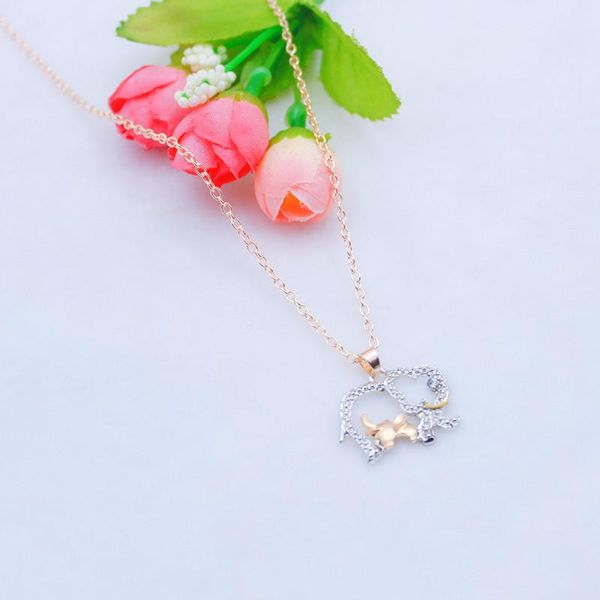 pendant necklaces mother's day gift creative cute animal double elephant necklace jewelry clavicle chain for mom, Silver
pendant necklaces mother's day gift creative cute animal double elephant necklace jewelry clavicle chain for mom, Silver