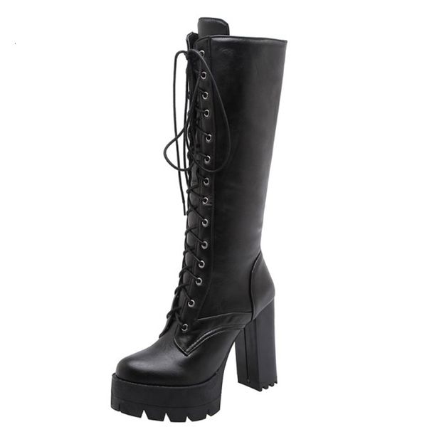 2021 new knee high round toe lace up fashion long boots pu leathehr square heel women shoes size 34-43 1tky, Black
2021 new knee high round toe lace up fashion long boots pu leathehr square heel women shoes size 34-43 1tky, Black